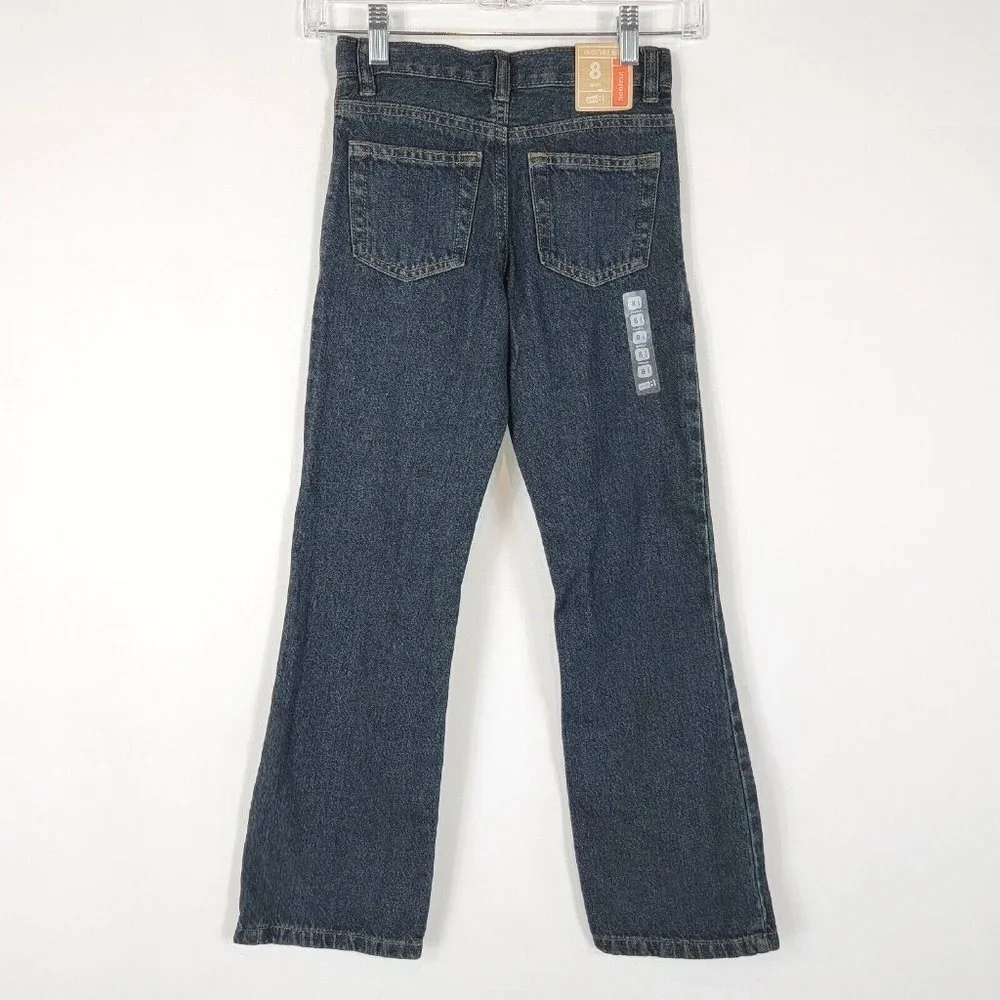 Crazy 8 Boys Jeans Size 8 Slim Bootcut Blue Denim Dark Wash 5 Pocket Design